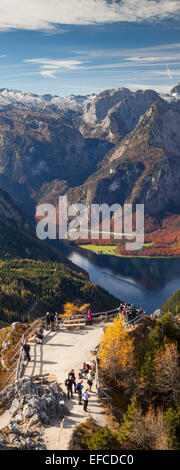 Blick vom Mt Jenner der Aussichtsplattform mit Königssee See und Mt Watzmann, Upper Bavaria, Bayern, Deutschland, Europa Stockfoto