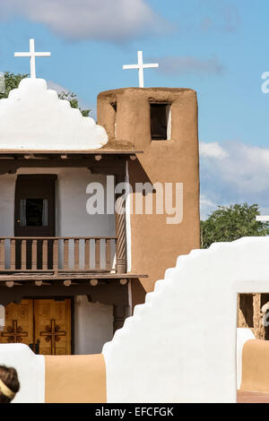 Kapelle San Geronimo in Taos Pueblo, USA Stockfoto