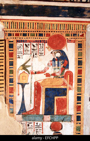 Wand-Dekoration / TT255 Grab von Roy / Dra ' Abu el-Naga / Westufer des Nil / Luxor / Ägypten Stockfoto