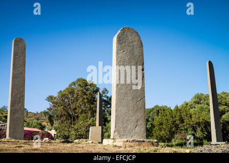 Stelen Park in Axum Tigre Provinz Äthiopien Afrika Stockfoto