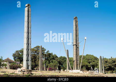 Stelen Park in Axum Tigre Provinz Äthiopien Afrika Stockfoto