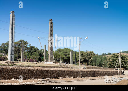 Stelen Park in Axum Tigre Provinz Äthiopien Afrika Stockfoto