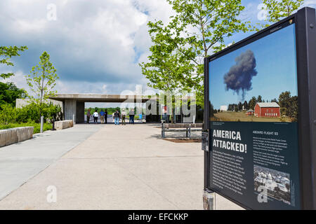 Eingang zum Flight 93 National Memorial, vier, in der Nähe von Shanksville, Somerset County, Pennsylvania, USA Stockfoto