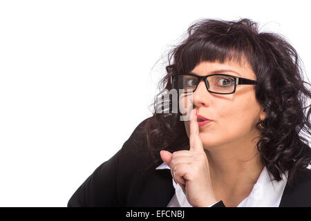 Porträt von Reife Frau lächelt, Brille Stockfoto