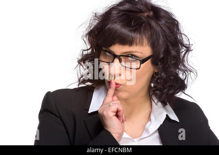 Porträt von Reife Frau lächelt, Brille Stockfoto