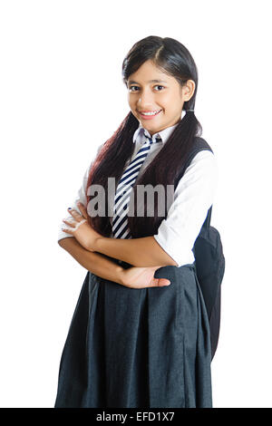 1 indische Mädchen Schule Schüler Stockfoto