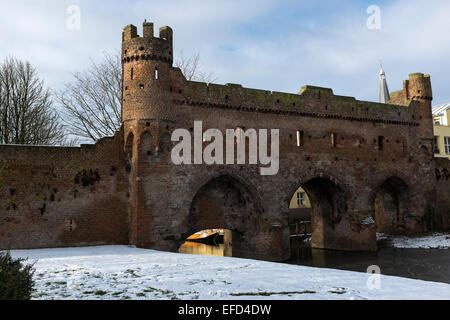 Berkelpoort, Wand- und Fluss Tür über Fluss Berkel. Stockfoto