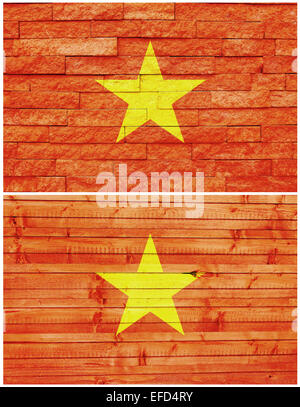 Vintage Wand Flagge Vietnams Stockfoto