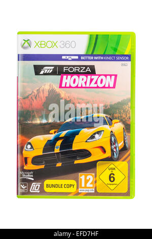 Die Microsoft XBOX 360 Forza Horizon-Spiel auf einem weißen Hintergrund Stockfoto