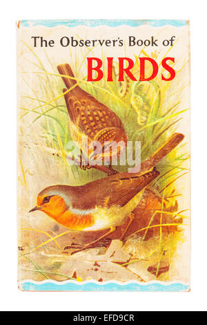 Der Beobachter Buch der Vögel Buch auf weißem Hintergrund Stockfoto