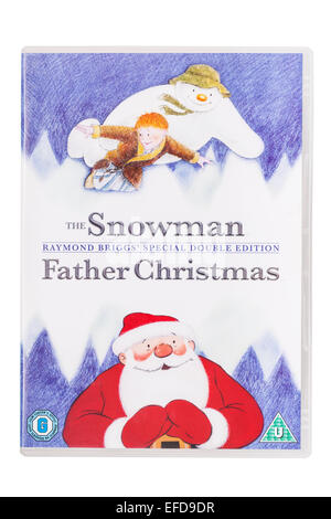 Der Schneemann und Weihnachtsmann Film DVD auf weißem Hintergrund Stockfoto