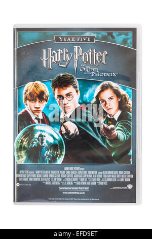 Harry Potter und der Orden des Phönix die Film-DVD auf einem weißen Hintergrund Stockfoto