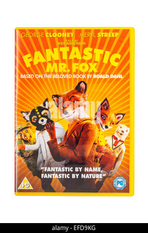 Die Fantastic Mr. Fox film DVD auf weißem Hintergrund Stockfoto