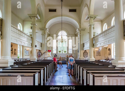 Innenraum des historischen 18thC Christ Church auf N 2nd Street im Stadtteil Old City, Philadelphia, Pennsylvania, USA Stockfoto