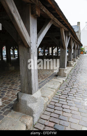 Alte Markthalle in Plouescat, Finistère, Bretagne, Frankreich. Stockfoto