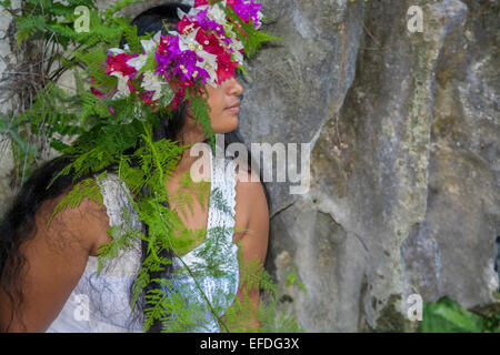 Französisch-Polynesien, Austral-Inseln (aka The Tuha'a Pae), Tupua'i Inseln, Insel Rurutu. Stockfoto