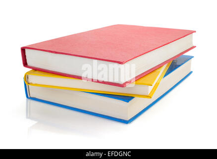 Stapel Bücher isoliert auf weißem Hintergrund Stockfoto