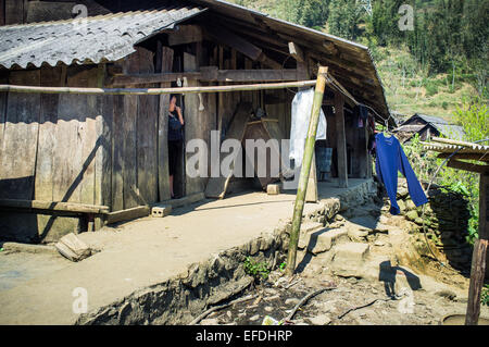 Straßenszene aus Dorf Cat Cat in der Nähe von Sa Pa, Vietnem, Asien. Stockfoto