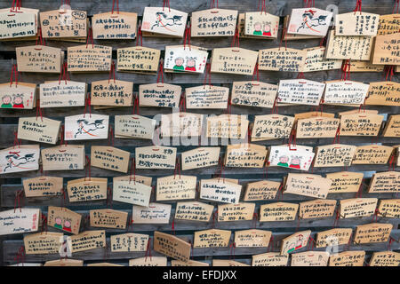 EMA (Gebetskarten) an der Hase-Dera-Tempel in Kamakura, Japan Stockfoto