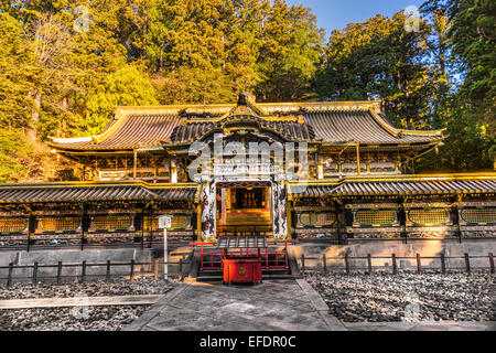 Geschichtliches zum Sonnenaufgang, Nikko, Japan. Stockfoto