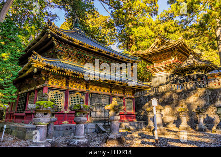 Geschichtliches zum Sonnenaufgang, Nikko, Japan. Stockfoto