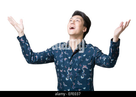 Überrascht, junger Mann Stockfoto