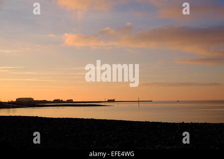 Sonnenuntergang über Morecambe Bay Stockfoto