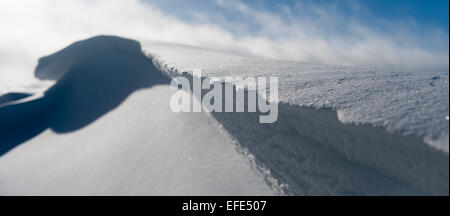 Snow Drift Muster nach einem Schneesturm in den Yorkshire Dales, UK. Stockfoto