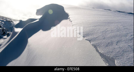 Snow Drift Muster nach einem Schneesturm in den Yorkshire Dales, UK. Stockfoto