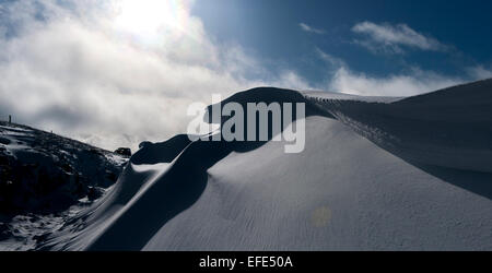 Snow Drift Muster nach einem Schneesturm in den Yorkshire Dales, UK. Stockfoto