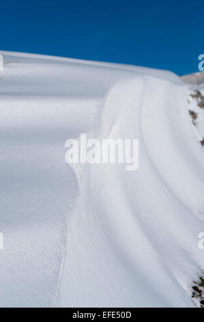 Snow Drift Muster nach einem Schneesturm in den Yorkshire Dales, UK. Stockfoto