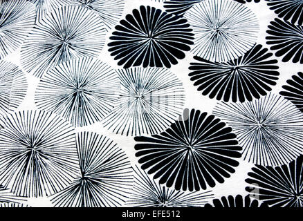Zusammenfassung Hintergrund wiederholen runden Blumenmuster in schwarz / weiß Stockfoto