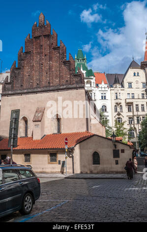 Tschechien, Prag. Altneu-Synagoge - die älteste funktionierende Synagoge in Europa befindet sich in Prag, Stockfoto