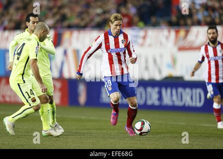 Madrid, Spanien. 28. Januar 2015. Fernando Torres (Atletico) Fußball: Spanisch "Copa del Rey" match zwischen Club Atletico de Madrid 2-3 FC Barcelona im Vicente Calderon Stadion in Madrid, Spanien. © Mutsu Kawamori/AFLO/Alamy Live-Nachrichten Stockfoto