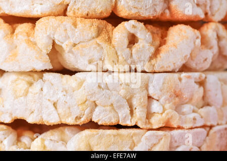 Nahaufnahme der Detaillierungsgrad der Reiskuchen Stockfoto