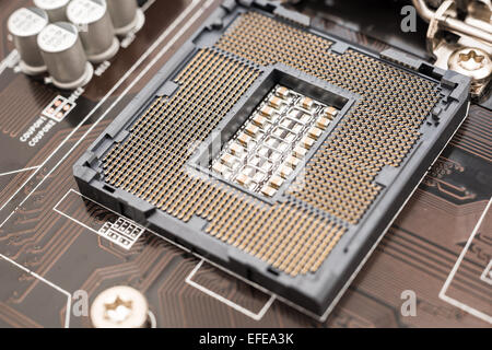 CPU-Sockel auf Computer Motherboard zu leeren Stockfoto