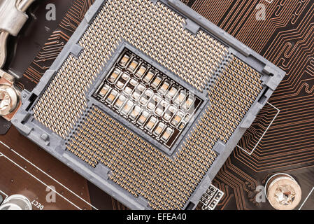 CPU-Sockel auf Computer Motherboard zu leeren Stockfoto