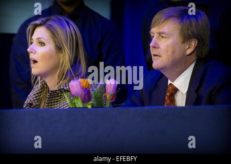 König Willem-Alexander und Maxima der niederländischen Königin Pflichtveranstaltung der Jumping Amsterdam im RAI, 1. Februar 2015. Foto: Patrick van Katwijk / POINT DE VUE, - kein Draht-SERVICE- Stockfoto