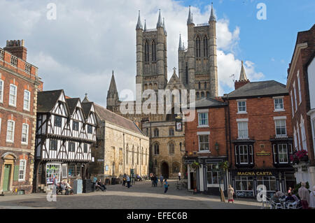 Lincoln; Kathedrale, Stadt, Zentrum; Lincolnshire, UK Stockfoto