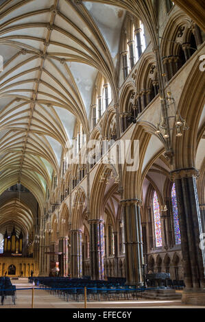 Lincoln; Kathedrale, Stadt, Zentrum; Lincolnshire, UK Stockfoto