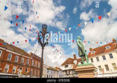 Statue von Lord Palmerston im Marktplatz Stockfoto