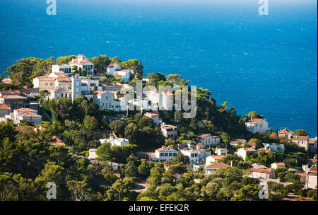 Areal Blick auf Marseille vom Berg, Frankreich Stockfoto