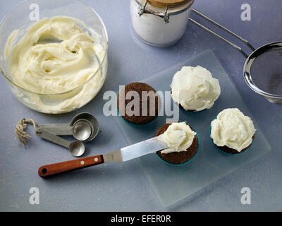 Stevia Buttercreme Zuckerguss Stockfoto