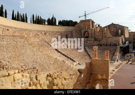 Zwei Jahrtausende alte römische Theater (Teatro Romano) in Cartagena, Spanien Stockfoto