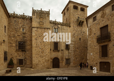 Palast des Golfines de Abajo, Cáceres, Extremadura, Spanien, Europa Stockfoto