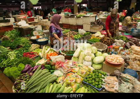 Zentrale Markthalle, Kota Bahru, Kelantan Zustand, Ost-Malaysia Stockfoto