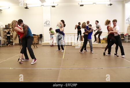 Generalprobe für Dirty Dancing The Tour statt im neuen 42nd Street Studios.  Mitwirkende: Atmosphäre wo: New York, New York, Vereinigte Staaten von Amerika bei: 31. Juli 2014 Stockfoto