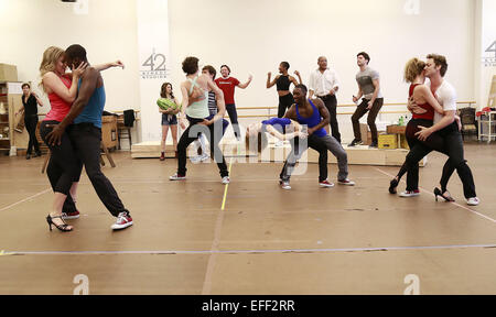 Generalprobe für Dirty Dancing The Tour statt im neuen 42nd Street Studios.  Mitwirkende: Atmosphäre wo: New York, New York, Vereinigte Staaten von Amerika bei: 31. Juli 2014 Stockfoto