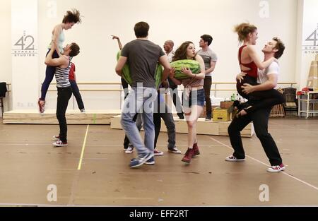 Generalprobe für Dirty Dancing The Tour statt im neuen 42nd Street Studios.  Mitwirkende: Atmosphäre wo: New York, New York, Vereinigte Staaten von Amerika bei: 31. Juli 2014 Stockfoto