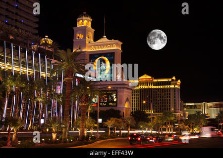 ZEILE COSMOPOLITAN BELLAGIO CAESARS HOTELKASINO EINGÄNGE DER STRIP LAS VEGAS NEVADA, USA Stockfoto